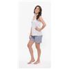 Gary Pigiama donna spallina pantaloncino jersey puro cotone Gary R55048, BLU