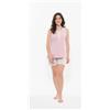 Gary Pigiama calibrato donna canotta pantaloncino Gary puro cotone R55036CONF, ROSA