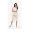 Gary Pigiama calibrato donna canotta pinocchietto Gary puro cotone R55087CONF, GIALLINO
