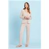 Noidinotte Pigiama donna 4 pezzi viscosa a coste Noidinotte LE1038, LILLA POLVERE