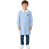 Siggi Grembiule asilo quadretti azzurri bambino con abbottonatura laterale Siggi ricamo Keeper 4045, QUADRETTI AZZURRI