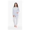 Gary Pigiama calibrato donna Jersey aperto Gary puro cotone R50031CONF, CIELO