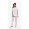 Gary Pigiama donna Jersey serafino Gary mezza manica pantalone lungo R50041, ROSA