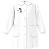 Siggi Grembiule asilo bambina con abbottonatura centrale Siggi made in Italy ricamo Orsetto 3567, BIANCO