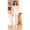 Nottingham Pigiama donna Nottingham aperto caldo cotone interlock NPA428, GRIGIO PERLA