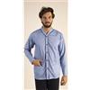 Gary Pigiama uomo lungo Jersey aperto Gary puro cotone 6241, CELESTONE