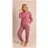 Gary Pigiama donna invernale serafino punto Milano Gary flanellato 5140, MALVA