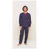 Gary Pigiama uomo lungo Jersey paricollo Gary puro cotone U60042, BLU