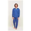 Gary Pigiama uomo lungo Jersey paricollo Gary puro cotone U60042, AZZURRO