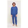 Gary Pigiama uomo serafino Gary calibrato jersey puro cotone U60040CONF, AZZURRO