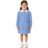 Siggi Grembiule scuola elementare celeste bambina Siggi Made in Italy ricamo Scarpette 4064, CELESTE