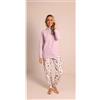 Gary Pigiama donna invernale serafino punto Milano Gary flanellato 5150, VIOLETTA
