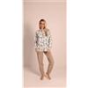 Gary Pigiama donna invernale serafino punto Milano Gary flanellato 5131, TABACCO
