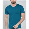 Kappa Maglia mezza manica colorata uomo Kappa 100% cotone pettinato K1305, BLU PETROLIO