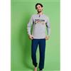 Sabor Pigiama puro cotone uomo Superman DCM7768, GRIGIO