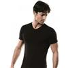 Nottingham Maglia uomo Nottingham collo a punta V cotone bielastico TV80, NERO