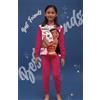 Disney Pigiama caldo cotone Princess Vaiana Disney interlock bambina baby DY50A3921, CILIEGIA