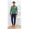 Nottingham Pigiama lungo uomo Nottingham 100% cotone NPA800, VERDE