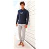 Nottingham Pigiama lungo uomo Nottingham 100% cotone NPA865, BLU