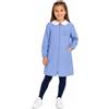 Siggi Grembiule scuola elementare Celeste bambina con zip Siggi Made in Italy ricamo Small Hands 4222, CELESTE