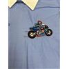 Mariano Grembiule scuola elementare bambino celeste con abbottonatura laterale Moto MN906, CELESTE