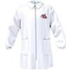 Siggi Grembiule asilo bianco bambino con zip Siggi ricamo Car 4193, Blu