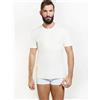 Nottingham Maglia intima uomo mezza manica girocollo in lana e cotone TM16, Bianco