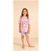 Gary Pigiama mezza manica pantaloncino bambina jersey puro cotone Gary Z25057, ROSA SCURO