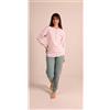Gary Pigiama donna serafino invernale interlock Gary 5095, CREMA/SALVIA