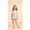 Gary Pigiama mezza manica pantaloncino bambina jersey puro cotone Gary Z35057, GLICINE CHIARO