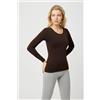 Ysabel Mora Maglia donna termica a giro Ysabel Mora 70002, MARRONE