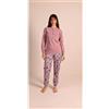 Gary Pigiama donna serafino invernale interlock Gary 5091, MALVA