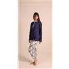 Gary Pigiama donna serafino invernale interlock Gary 5070, BLU