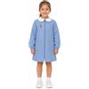 Siggi Grembiule scuola elementare celeste bambina Siggi Made in Italy ricamo Gelato con zip 4073, CELESTE