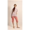 Gary Pigiama aperto mezza manica pinocchietto donna Jersey Gary 5258, CORALLO