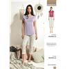 Nottingham Pigiama donna Nottingham mezza manica pinocchietto in cotone PG49929, LILLA
