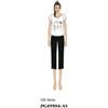 Nottingham Pigiama donna Nottingham mezza manica pinocchietto in cotone PG49904, NERO