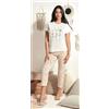 Nottingham Pigiama donna Nottingham mezza manica pinocchietto in cotone PG49904, CIPRIA