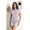 Nottingham Pigiama donna Nottingham corto in cotone PG49913, LILLA