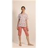 Gary Pigiama mezza manica pinocchietto donna Jersey Gary 5257, CORALLO