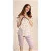 Gary Pigiama mezza manica pinocchietto donna Jersey Gary 5257, VIOLETTA