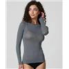 Jadea Maglia donna manica lunga scollo barca Jadea in modal e cashmere 4064, GRIGIO