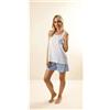 Gary Pigiama spalla larga pantaloncino donna Jersey Gary Z55012, AZZURRO