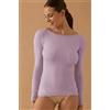 Jadea Maglia donna manica lunga scollo barca Jadea in modal e cashmere 4064, PEONIA