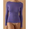 Jadea Maglia donna manica lunga scollo barca Jadea in modal e cashmere 4064, PERVINCA