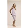 Gary Pigiama calibrato donna spalla larga pinocchietto Gary puro cotone 5318CONF, GLICINE CHIARO