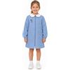 Siggi Grembiule scuola elementare celeste bambina con zip Siggi Made in Italy ricamo Tennis 4219, CELESTE
