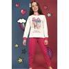 Disney Pigiama caldo cotone Barbie interlock bambina baby DY50C6250, PANNA/FUXIA