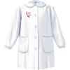 Siggi Grembiule asilo bambina con abbottonatura centrale Siggi made in Italy ricamo Smile e Love 4030, BIANCO