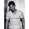 Coveri Maglia uomo Coveri cotone mezza manica scollo a V ET1101, BIANCO
